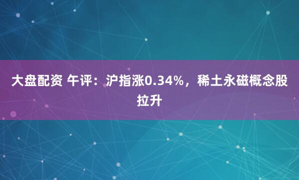 大盘配资 午评：沪指涨0.34%，稀土永磁概念股拉升